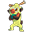 Recent gevangen Pokémon Thwackey